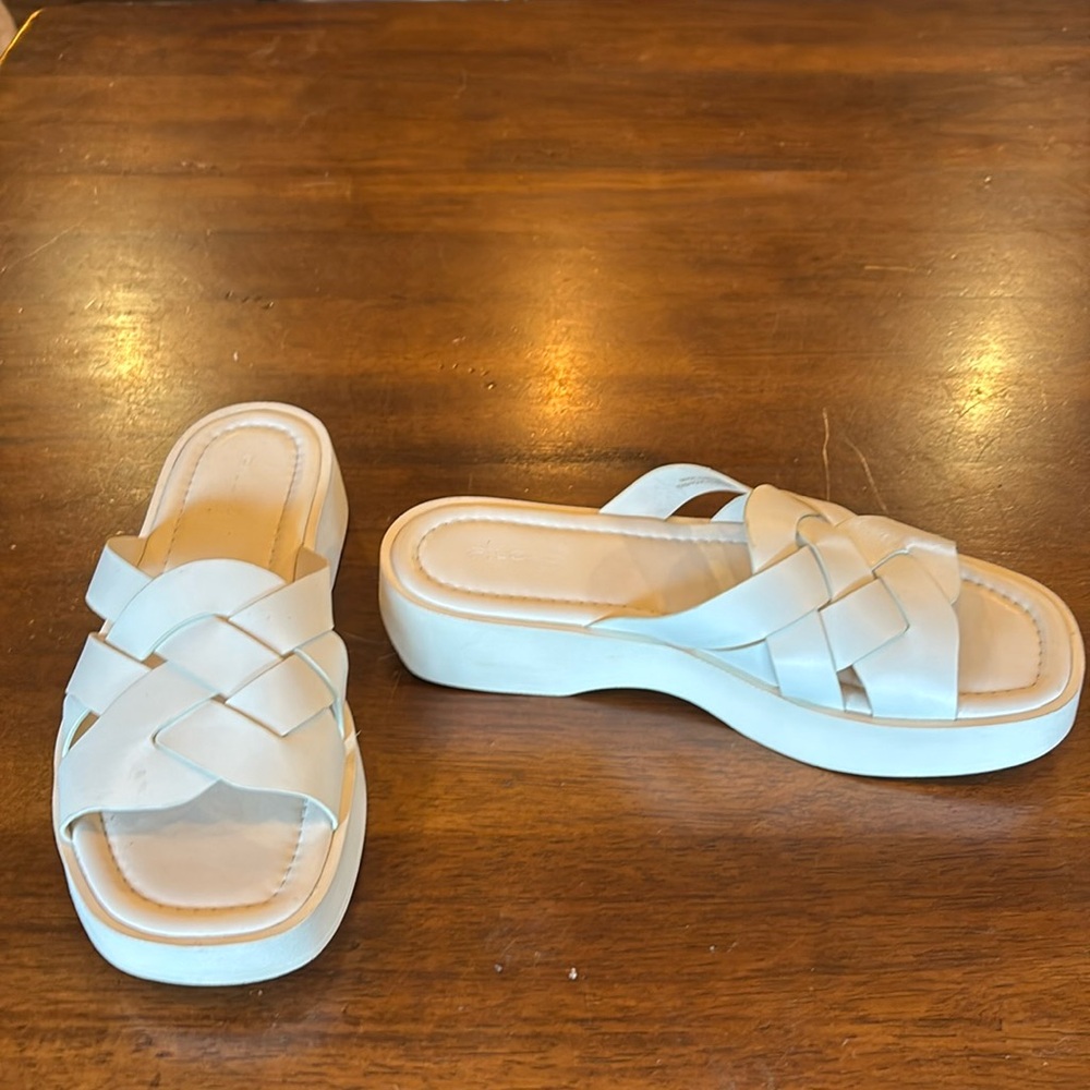 Pilcro White Slip on Sandals